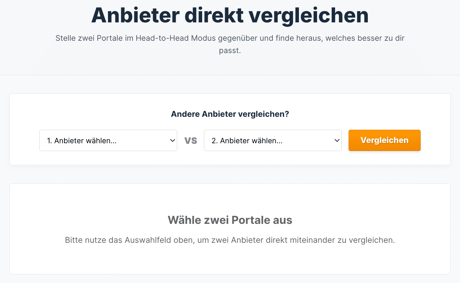 Direkter Anbieter Vergleich